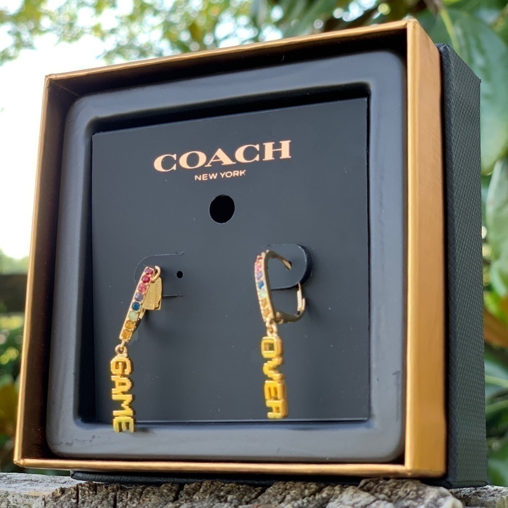 Coach NEW NWT PAC-Man Game Over Arcade Earrings - Picture 4 of 5
